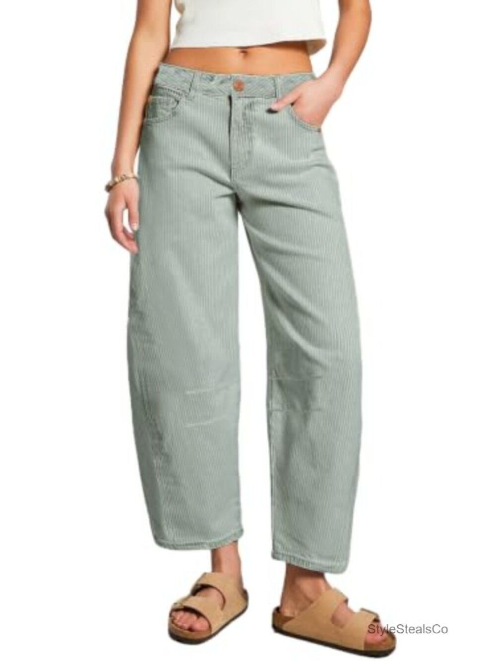 Y2K Striped Barrel Leg Baggy Wide Leg Denim Pants